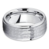 9mm Tungsten Wedding Band - Hammered Tungsten Ring - Tungsten Carbide Silver - Clean Casting Jewelry