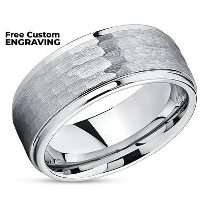 Man's Wedding Ring - Hammered Wedding Ring - Tungsten Wedding Ring - Hammered Ring