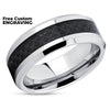 Carbon Fiber Wedding Ring - Tungsten Wedding Ring - Wedding Band - Wedding Ring