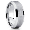 Silver Tungsten Wedding Band - Tungsten Wedding Band - Gray Tungsten Ring - Clean Casting Jewelry