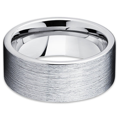 Silver Tungsten Wedding Band - Brush Tungsten Ring - Tungsten Carbide - Clean Casting Jewelry
