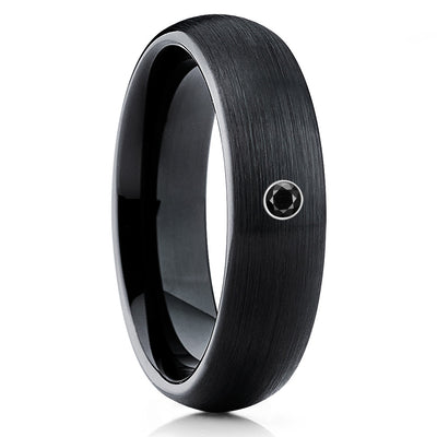 Black Diamond Tungsten Ring - Black Tungsten Band - Tungsten Carbide - Clean Casting Jewelry