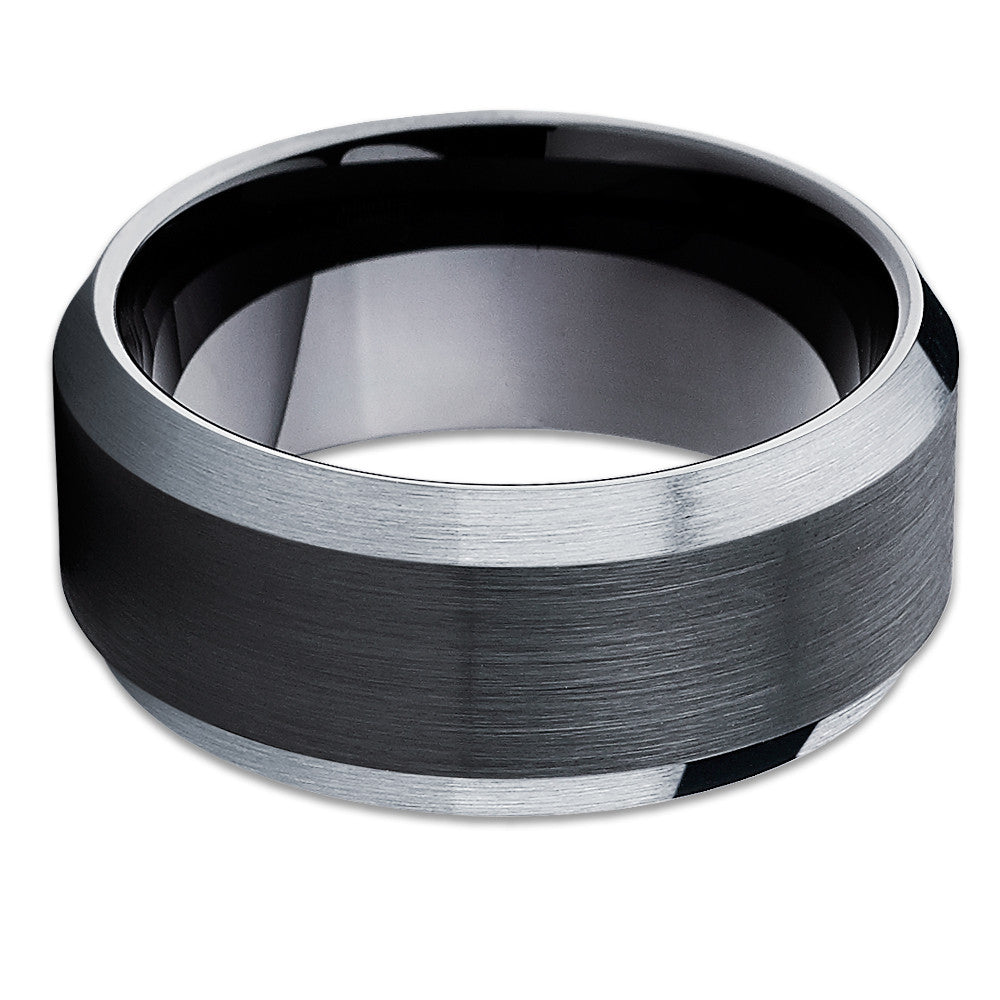 Black Tungsten wedding Band - Grey Tungsten Band - Black Tungsten - Clean Casting Jewelry