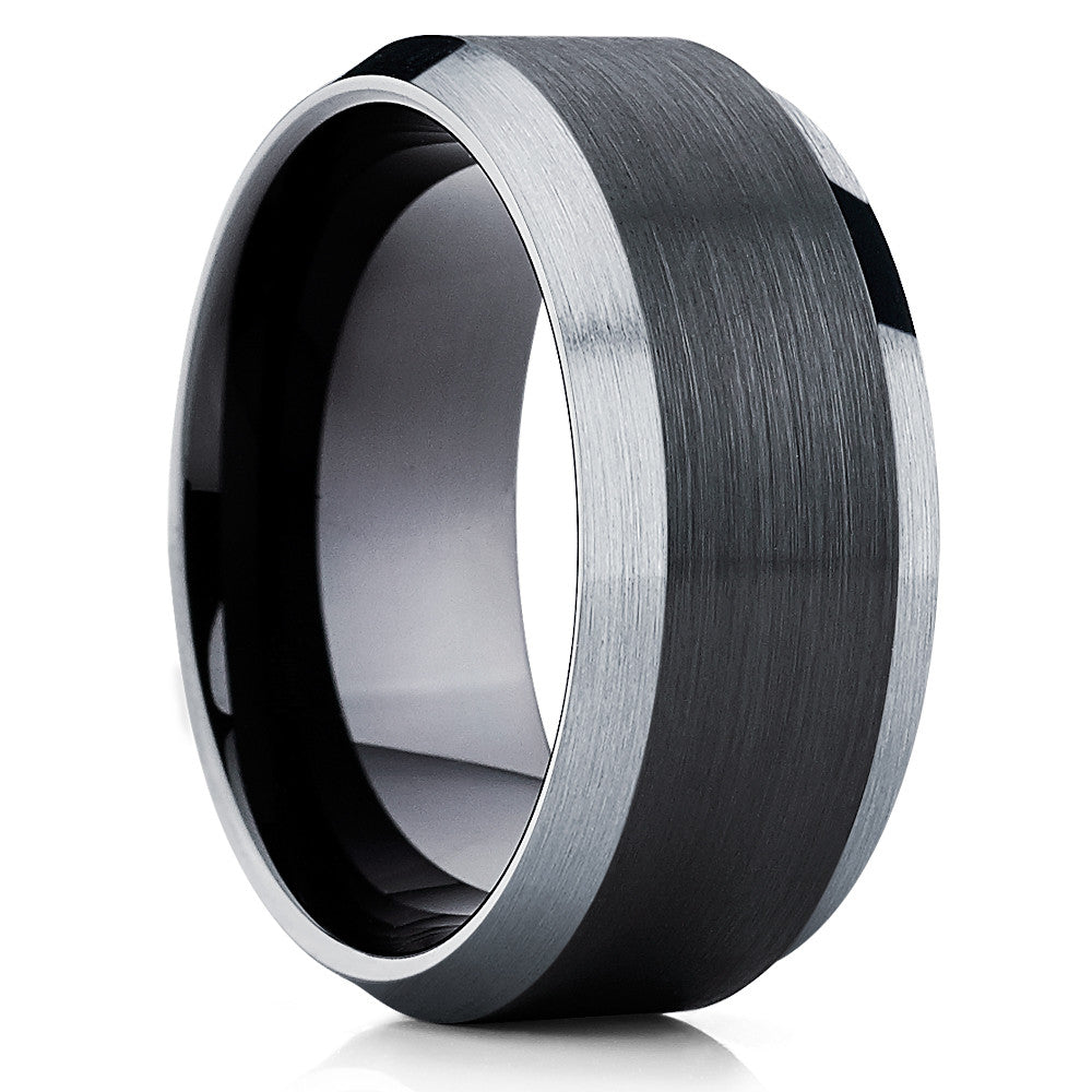 Black Tungsten wedding Band - Grey Tungsten Band - Black Tungsten - Clean Casting Jewelry