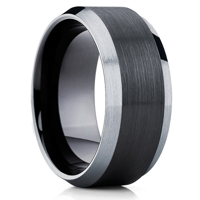 Black Tungsten wedding Band - Grey Tungsten Band - Black Tungsten - Clean Casting Jewelry