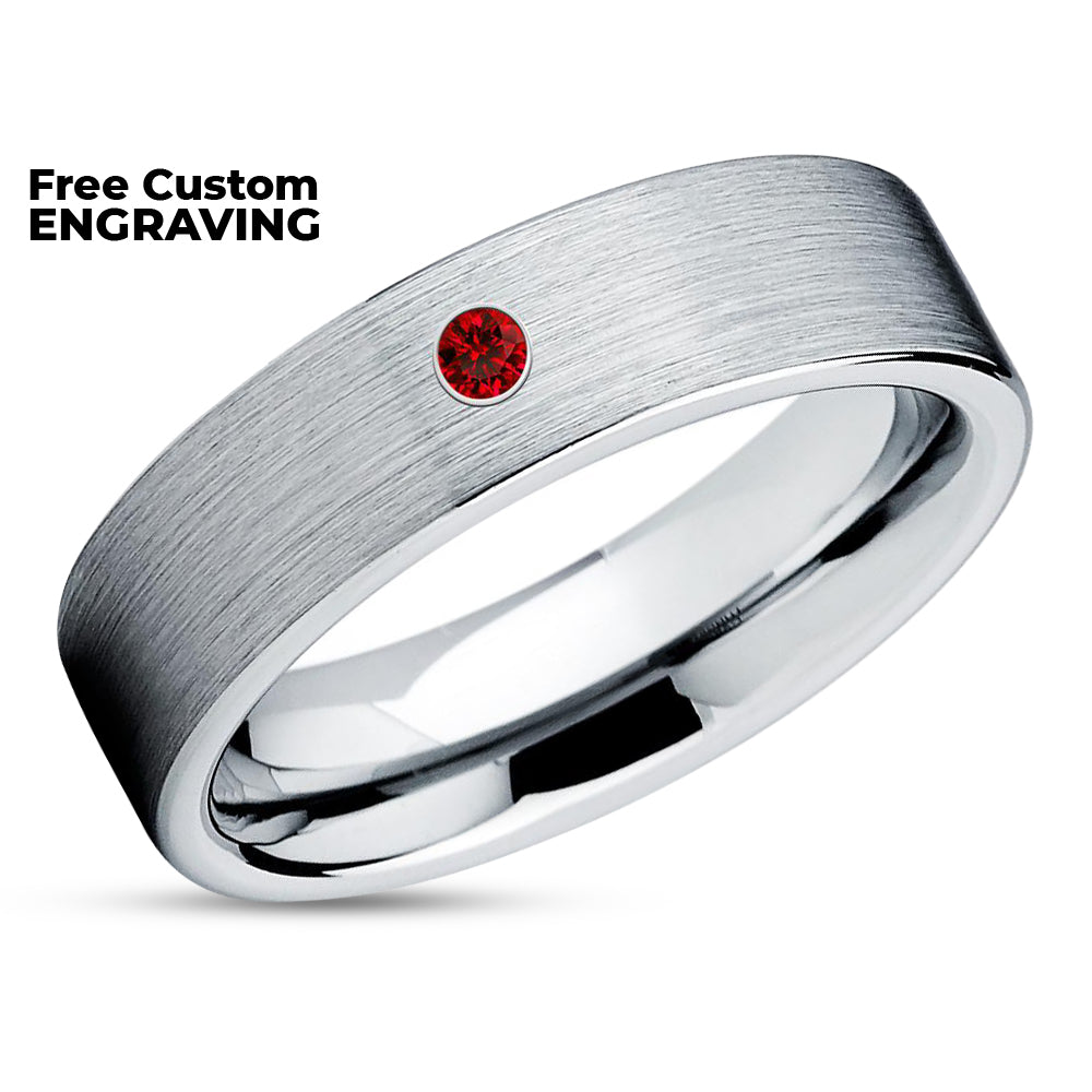 Ruby Wedding Ring - Tungsten Wedding Ring - Tungsten Wedding Band - Wedding Ring