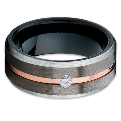 White Tungsten Ring - Gunmetal Tungsten Ring - Rose Gold - Black Tungsten - Clean Casting Jewelry