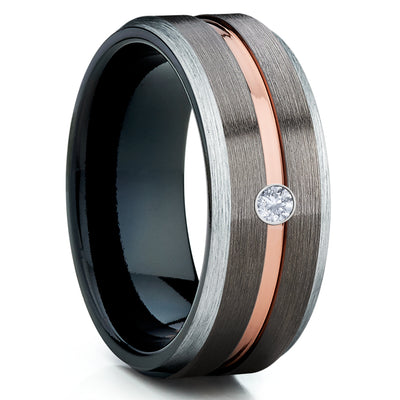White Tungsten Ring - Gunmetal Tungsten Ring - Rose Gold - Black Tungsten - Clean Casting Jewelry