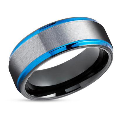 Black Wedding Ring - Engagement Band - Gray Wedding Band - Tungsten Wedding Ring