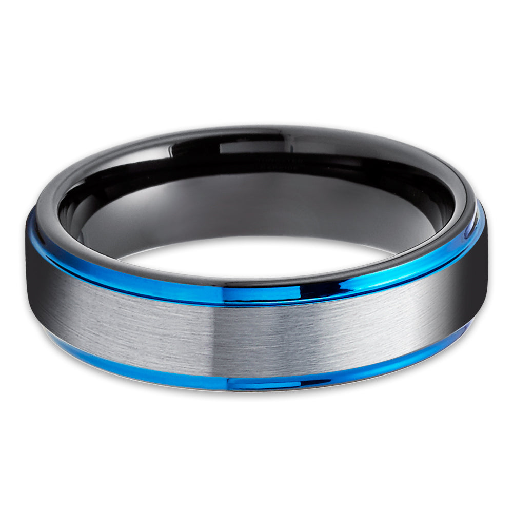 Black Wedding Ring - Engagement Band - Gray Wedding Band - Tungsten Wedding Ring