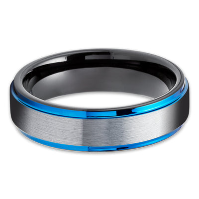 Black Wedding Ring - Engagement Band - Gray Wedding Band - Tungsten Wedding Ring