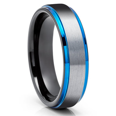 Black Wedding Ring - Engagement Band - Gray Wedding Band - Tungsten Wedding Ring