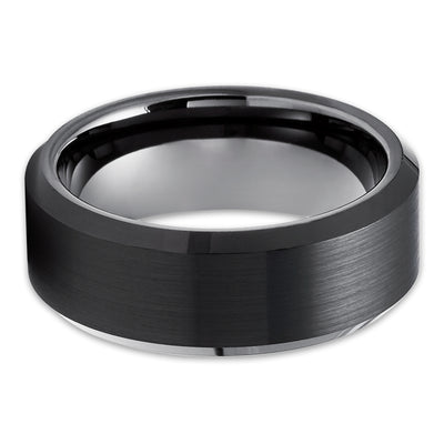 Black Tungsten Ring - Gunmetal Wedding Band - Black Tungsten Ring - Black Ring