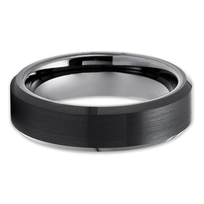 Black Tungsten Ring - Gunmetal Wedding Ring - Tungsten Wedding Ring - Black Band