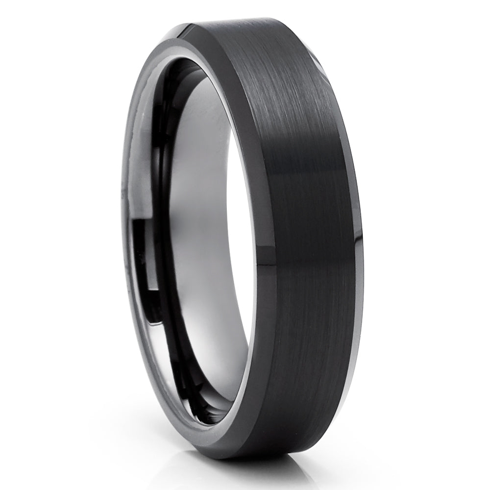 Black Tungsten Ring - Gunmetal Wedding Ring - Tungsten Wedding Ring - Black Band