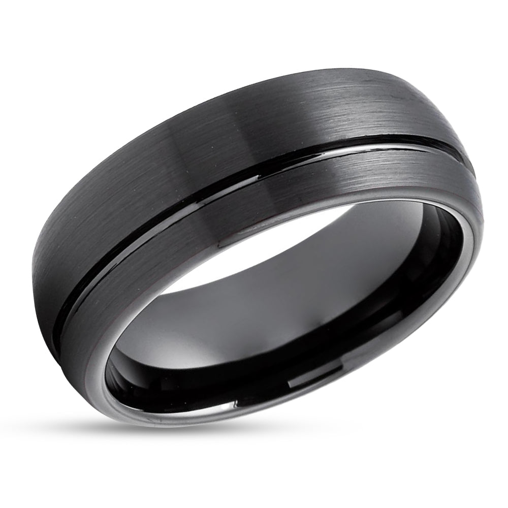 Black Wedding Ring - Black Wedding Band - Men's Ring - Women's Ring - Tungsten Ring
