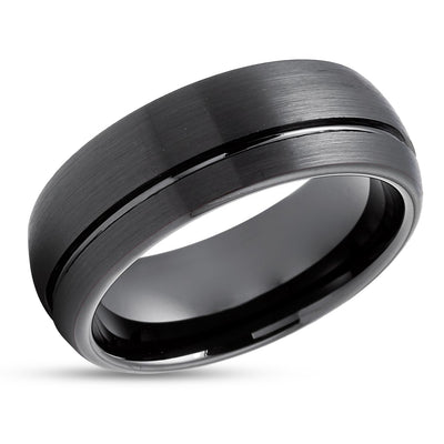 Black Wedding Ring - Black Wedding Band - Men's Ring - Women's Ring - Tungsten Ring