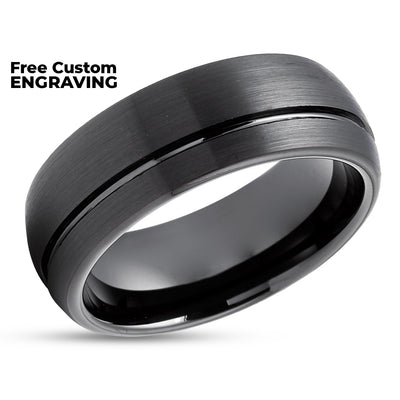Black Wedding Ring - Black Wedding Band - Men's Ring - Women's Ring - Tungsten Ring