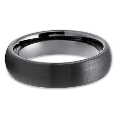 Black Tungsten Wedding Ring - Gunmetal Wedding Ring - Black Wedding Ring - Rind
