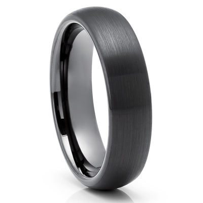 Black Tungsten Wedding Ring - Gunmetal Wedding Ring - Black Wedding Ring - Rind