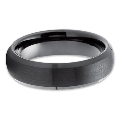 Black Wedding Ring - Black Tungsten Ring - 8mm Ring - 6mm Ring - Black Wedding Band