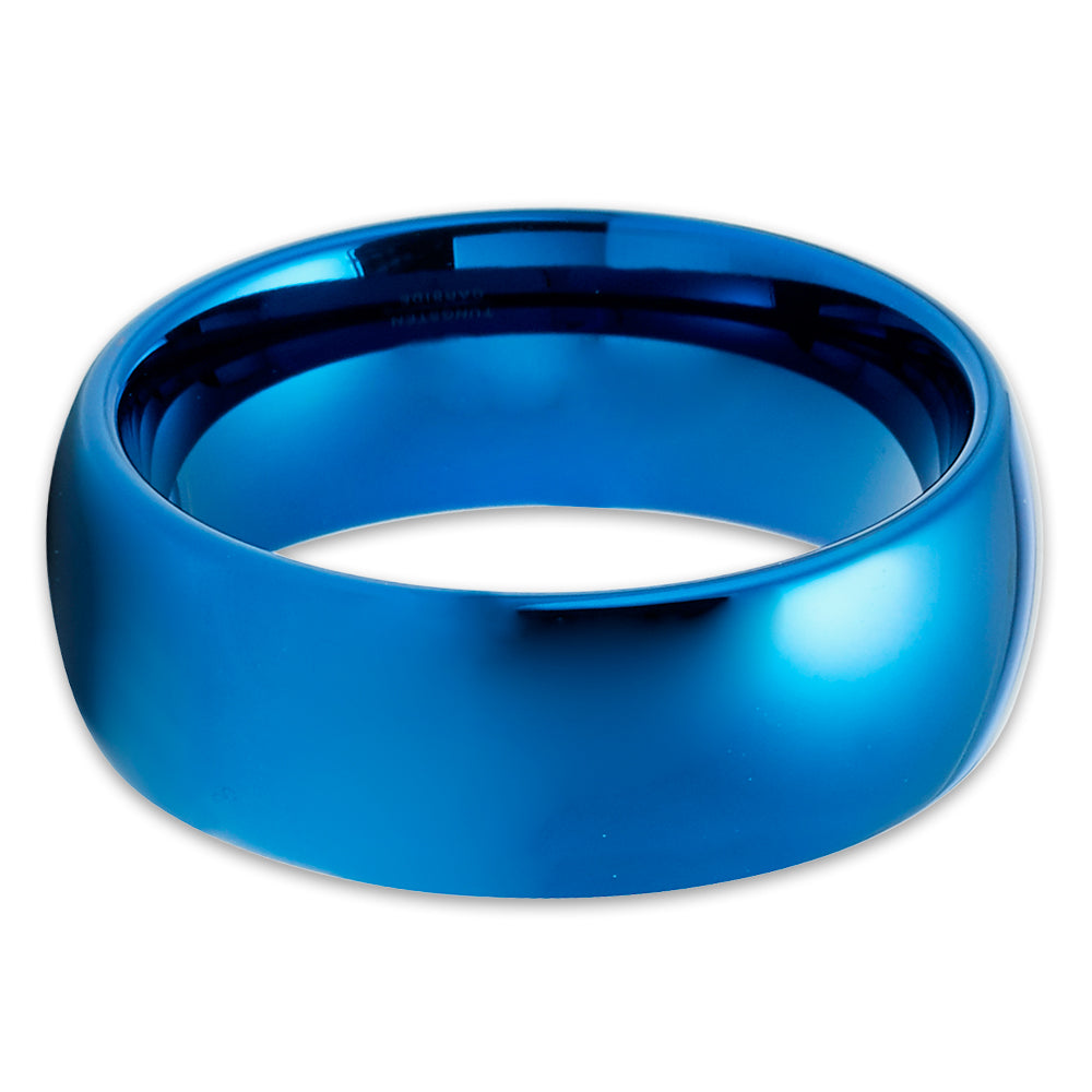 Blue Wedding Band - Blue Tungsten Ring - Tungsten Wedding Ring - Blue Tungsten Band