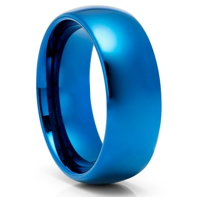 Blue Wedding Band - Blue Tungsten Ring - Tungsten Wedding Ring - Blue Tungsten Band