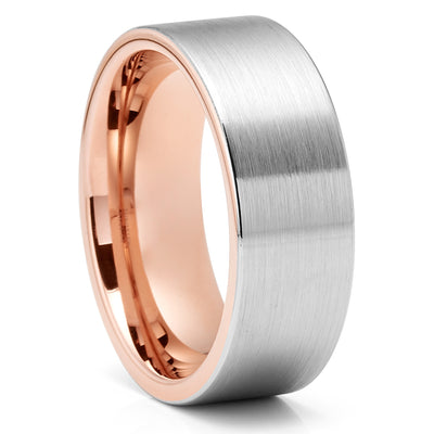 Rose Gold Tungsten Wedding Ring - Rose Gold Ring - Rose Gold Ring - Anniversary Ring
