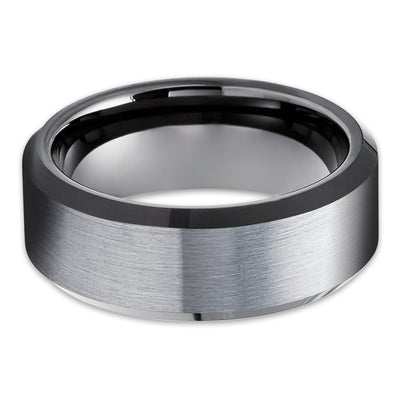 Black Tungsten Wedding Ring - Gunmetal Wedding Ring - Black Tungsten Ring - Man's Ring