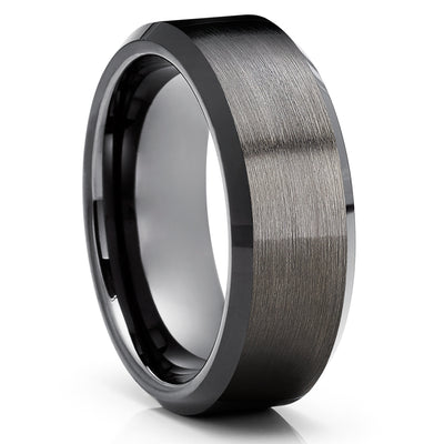 Gunmetal Wedding Ring - Black Tungsten Ring - Tungsten Wedding Band - Gunmetal Ring
