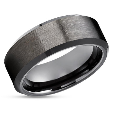 Gunmetal Wedding Ring - Black Tungsten Ring - Tungsten Wedding Band - Gunmetal Ring