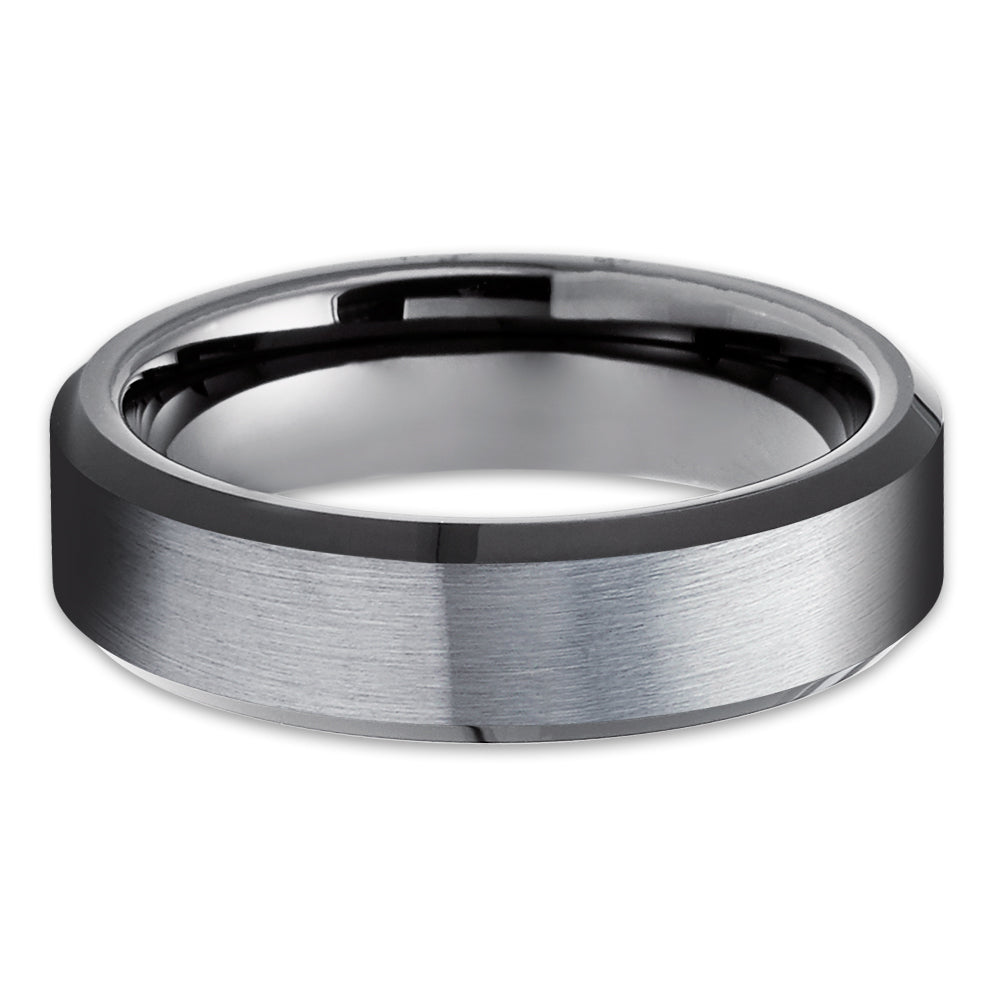 Gunmetal Wedding Ring - Black Wedding Band - Gray Tungsten Ring - Engagement Ring