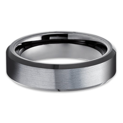 Gunmetal Wedding Ring - Black Wedding Band - Gray Tungsten Ring - Engagement Ring