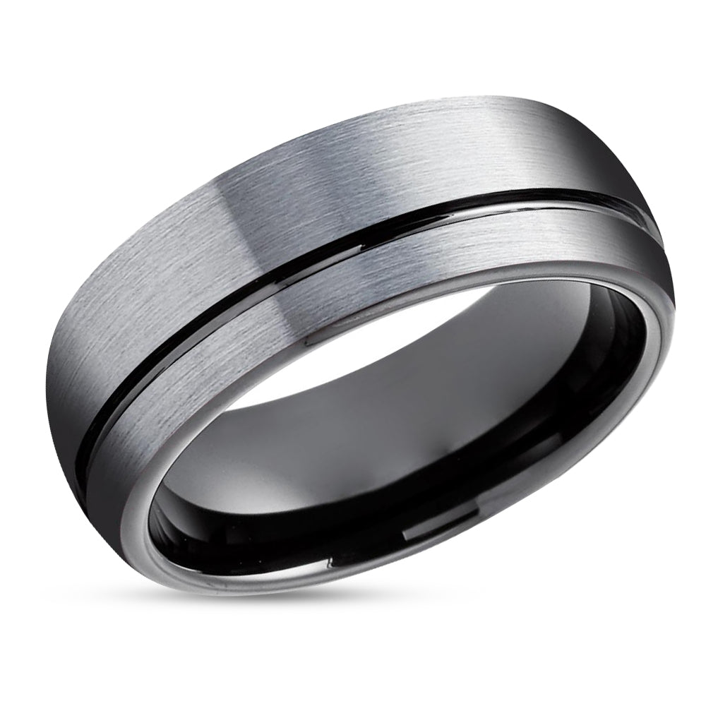 Black Tungsten Ring - Black Wedding Ring - Tungsten Wedding Band - Engagement Ring