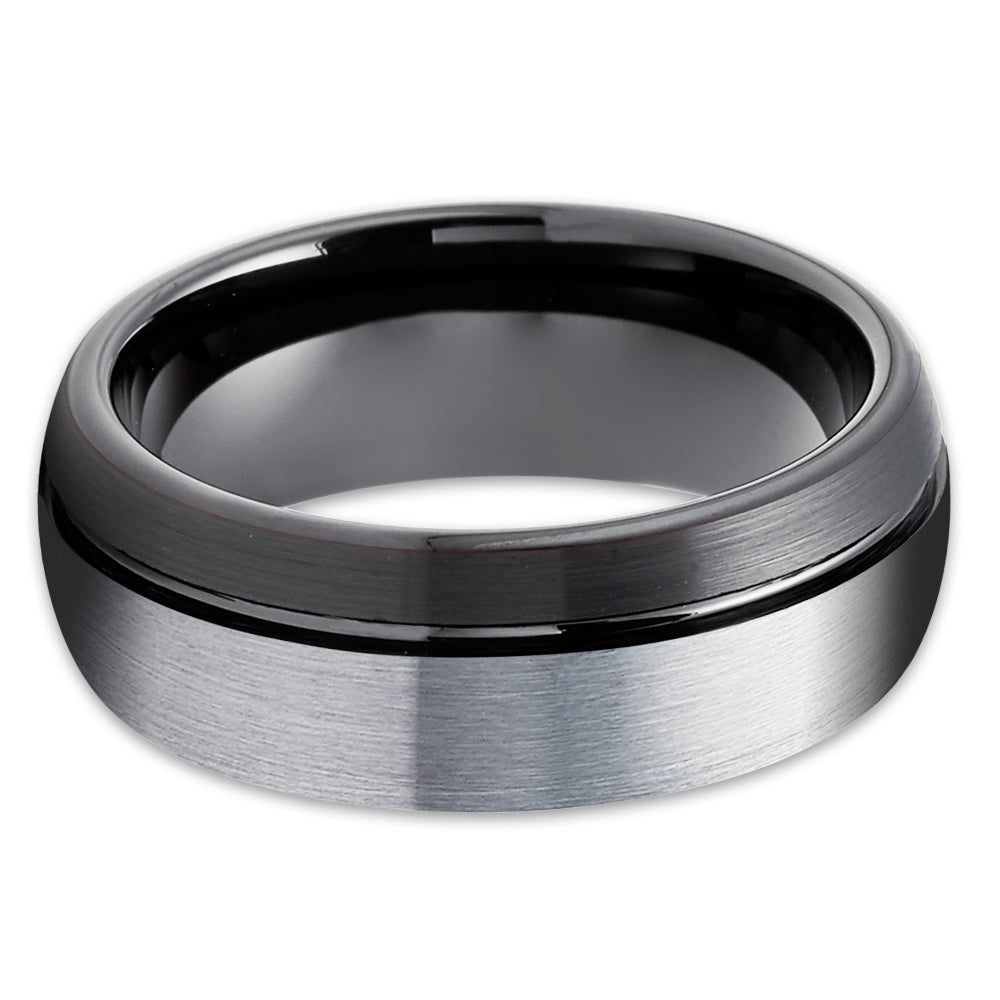 Black Tungsten Ring - Black Wedding Band - Tungsten Carbide Ring - Black Band