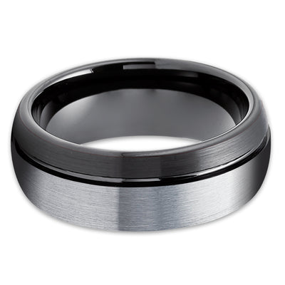 Black Tungsten Ring - Black Wedding Band - Tungsten Carbide Ring - Black Band