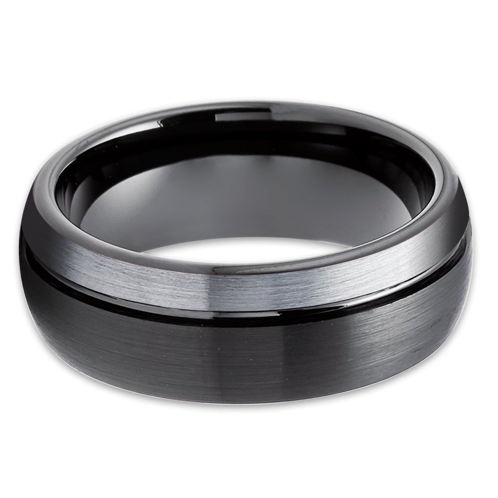 Black Tungsten Ring - Black Tungsten Wedding Band - Gray Wedding Ring - Black Ring
