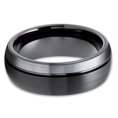 Black Tungsten Ring - Black Tungsten Wedding Band - Gray Wedding Ring - Black Ring