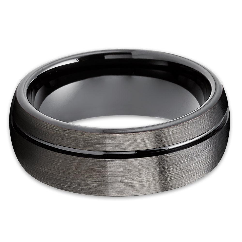 Black Tungsten Wedding Ring - Gunmetal Wedding Ring - Black Wedding Band - Gunmetal Band