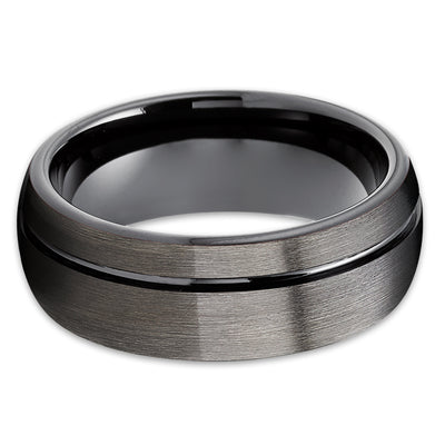 Black Tungsten Wedding Ring - Gunmetal Wedding Ring - Black Wedding Band - Gunmetal Band