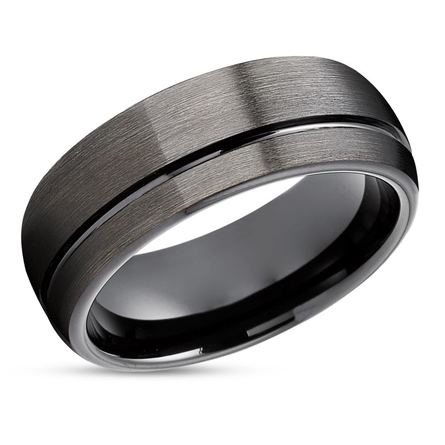 Black Tungsten Wedding Ring - Gunmetal Wedding Ring - Black Wedding Band - Gunmetal Band