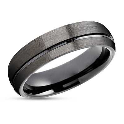 Gunmetal Wedding Ring - Black Tungsten Ring - Tungsten Carbide - Gunmetal Ring - Band