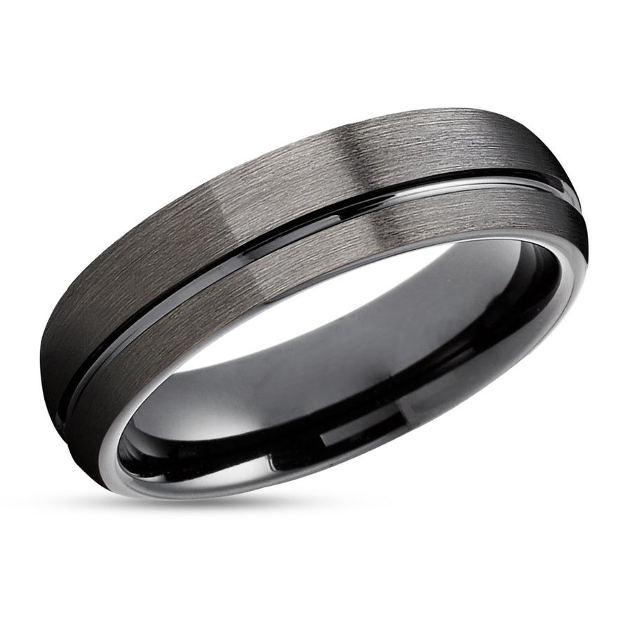 Gunmetal Wedding Ring - Black Tungsten Ring - Tungsten Carbide - Gunmetal Ring - Band