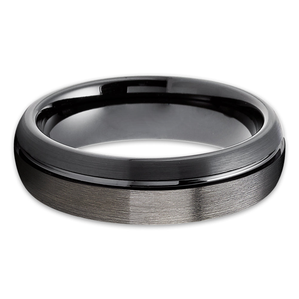 Black Tungsten Wedding Ring - Gunmetal - Tungsten Wedding Band - Black Wedding Ring