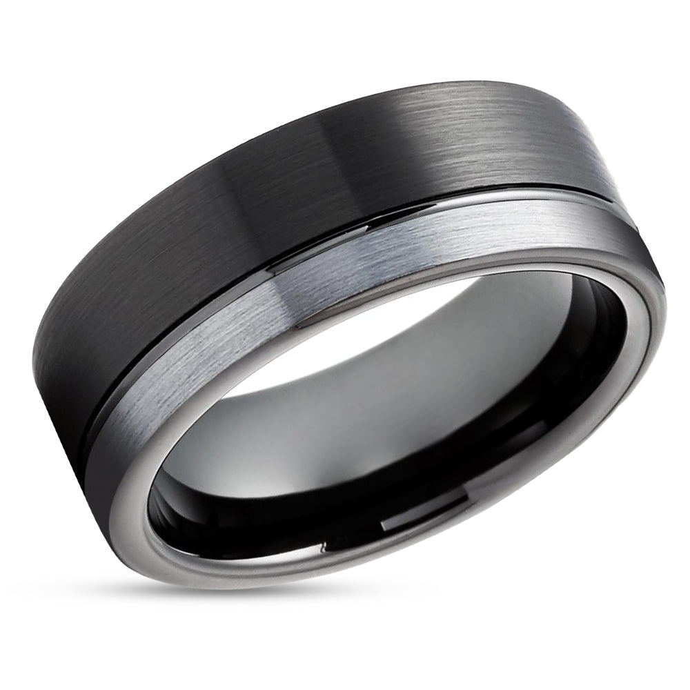 Black Tungsten Wedding Ring - Black Wedding Band - Tungsten Carbide Ring - Black