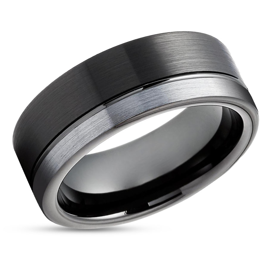 Black Tungsten Wedding Ring - Black Wedding Band - Tungsten Carbide Ring - Black