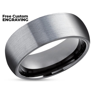 Gunmetal Wedding Ring - Black Tungsten Ring - Tungsten Wedding Band - Black Ring