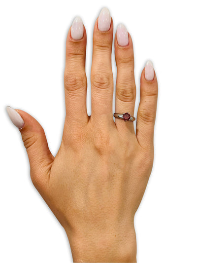 Ruby Solitaire Ring - Ladies Solitaire Ring - CZ Wedding Ring - Engagement Ring - Titanium