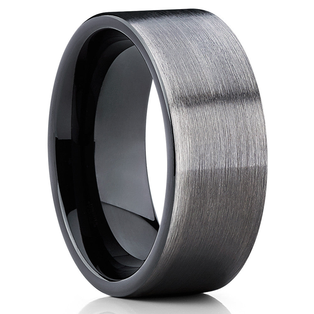 9mm - Black Tungsten Wedding Band - Gunmetal - Gray Tungsten Ring - Clean Casting Jewelry