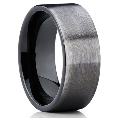 9mm - Black Tungsten Wedding Band - Gunmetal - Gray Tungsten Ring - Clean Casting Jewelry